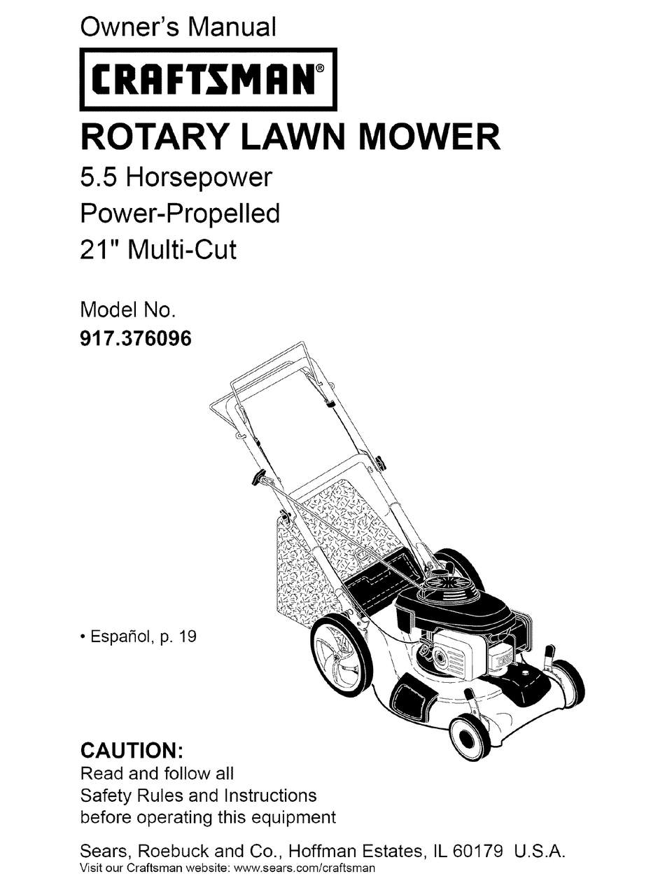 Craftsman 917.376096 Owner's Manual Pdf Download 