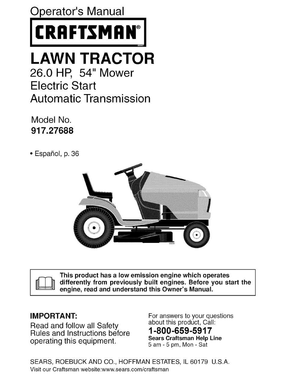 CRAFTSMAN 917.27688 OPERATOR'S MANUAL Pdf Download | ManualsLib
