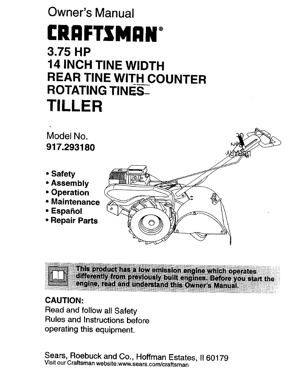 Craftsman 917 293180 Owner S Manual Pdf Download Manualslib