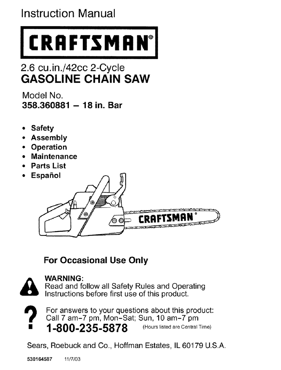 Freno De Cadena; Aviso De Seguridad; Montaje - Craftsman   Instruction Manual [Page 28] | ManualsLib