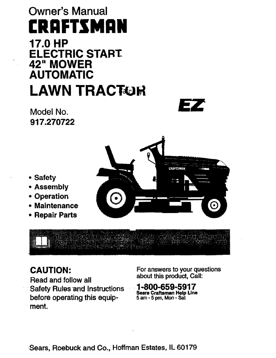 CRAFTSMAN EZ 917.270722 OWNER