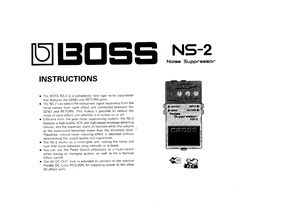 Boss ns 2 noise suppressor схема