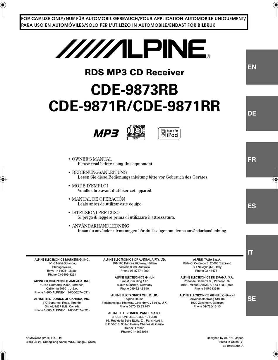 Ale Cde 9871r Owner S Manual Pdf Download Manualslib