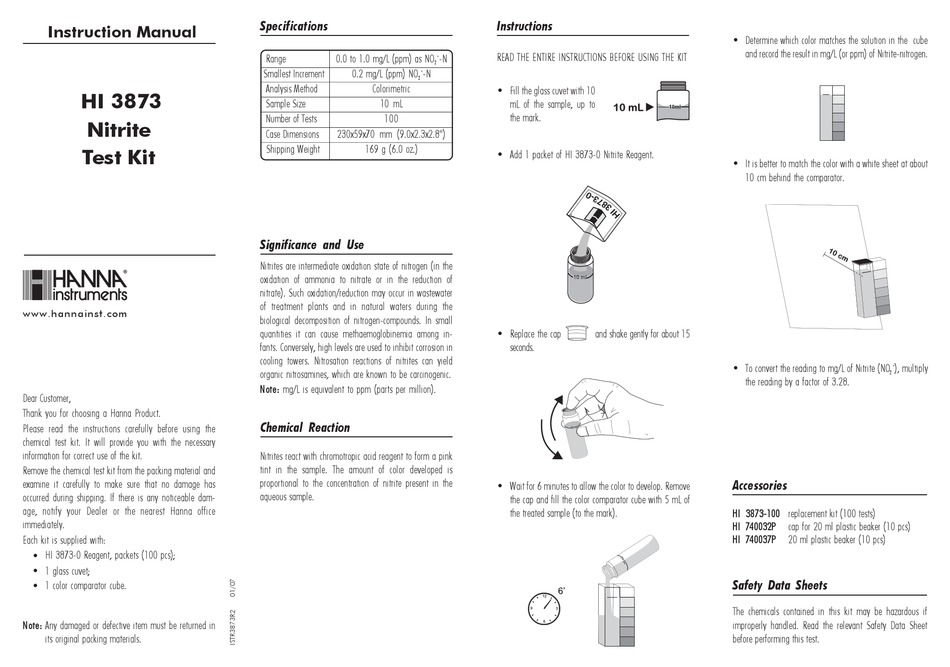 HANNA INSTRUMENTS HI 3873 INSTRUCTION MANUAL Pdf Download ManualsLib