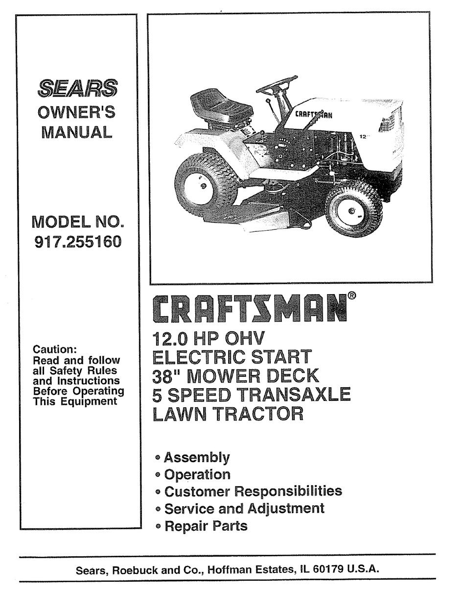 CRAFTSMAN 917.255160 OWNER