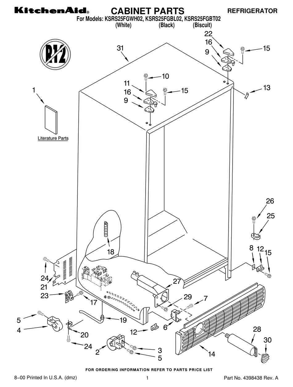 KITCHENAID KSRS25FGBL02 PARTS LIST Pdf Download | ManualsLib