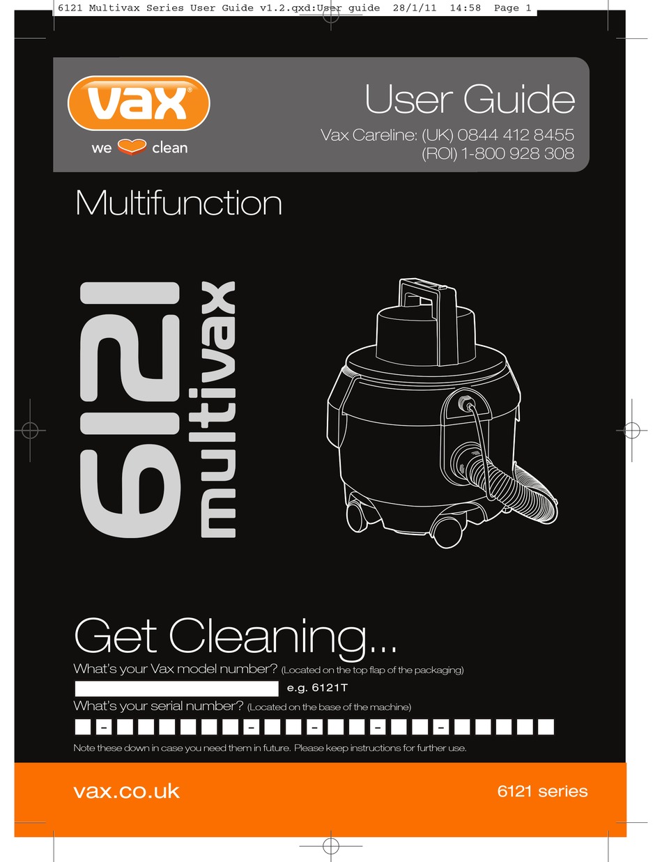 VAX 6121 MULTIVAX USER MANUAL Pdf 