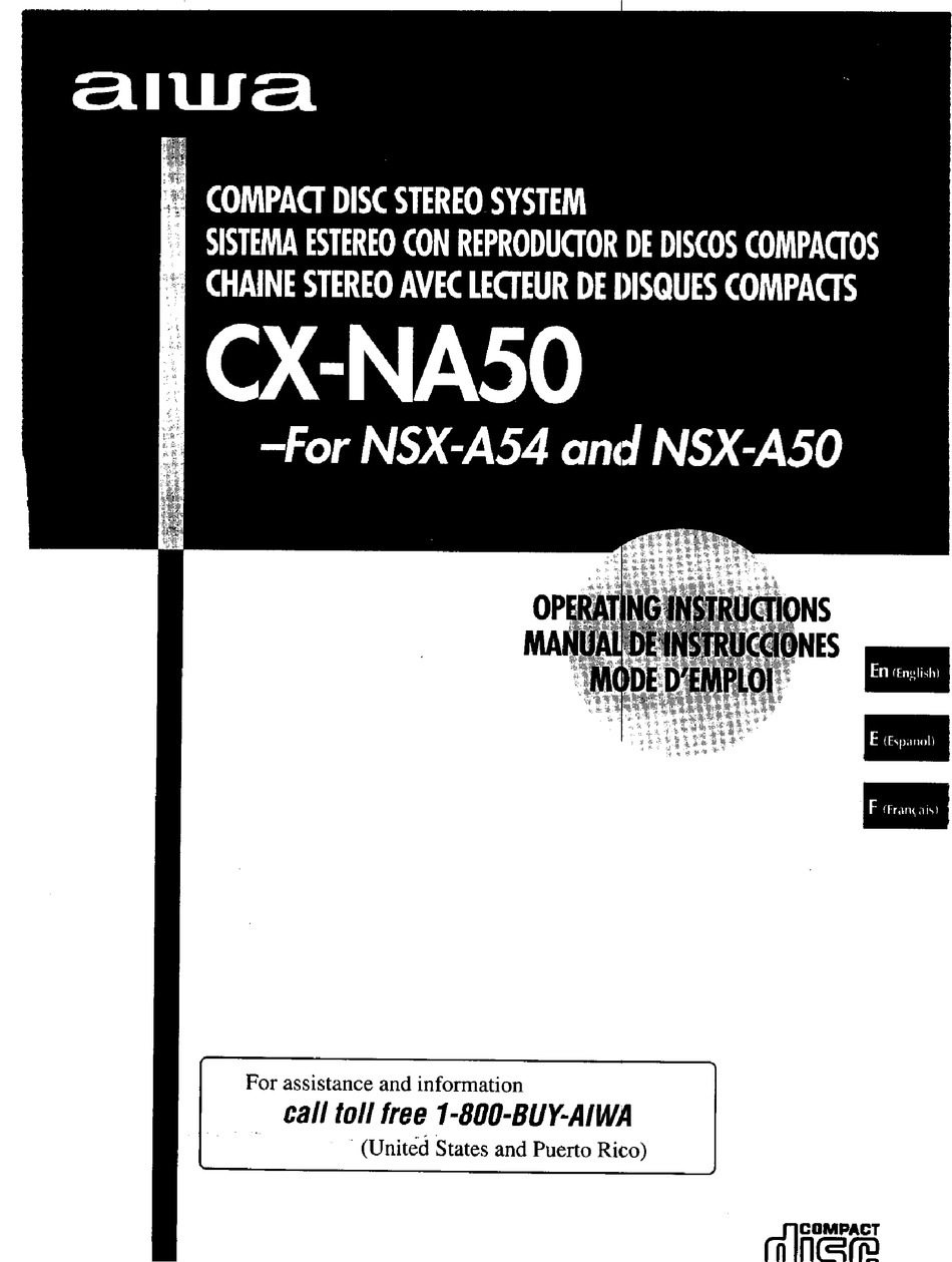 AIWA CXNA50 OPERATING INSTRUCTIONS MANUAL Pdf Download ManualsLib
