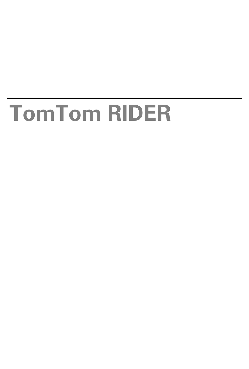 TOMTOM RIDER MANUAL Pdf Download ManualsLib