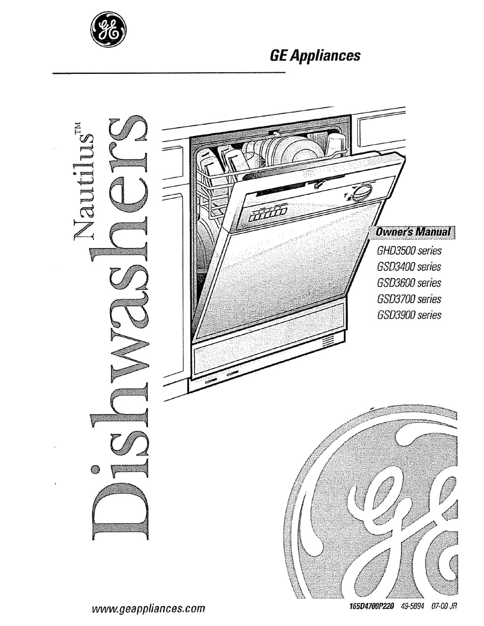 Ge nautilus hot sale dishwasher dimensions