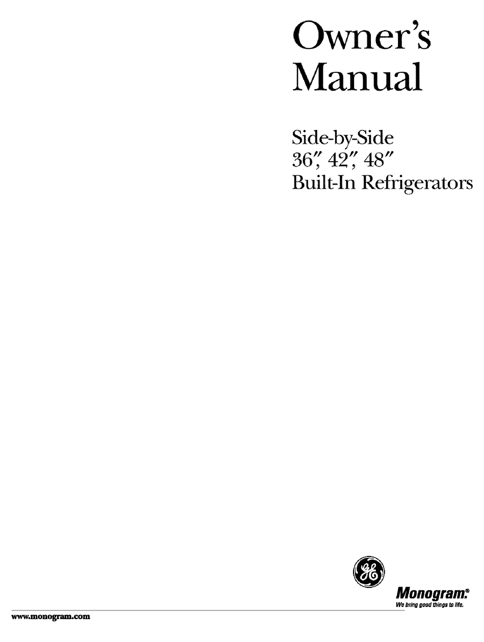 Ge Monogram Zis360nmc Owner S Manual Pdf Download Manualslib