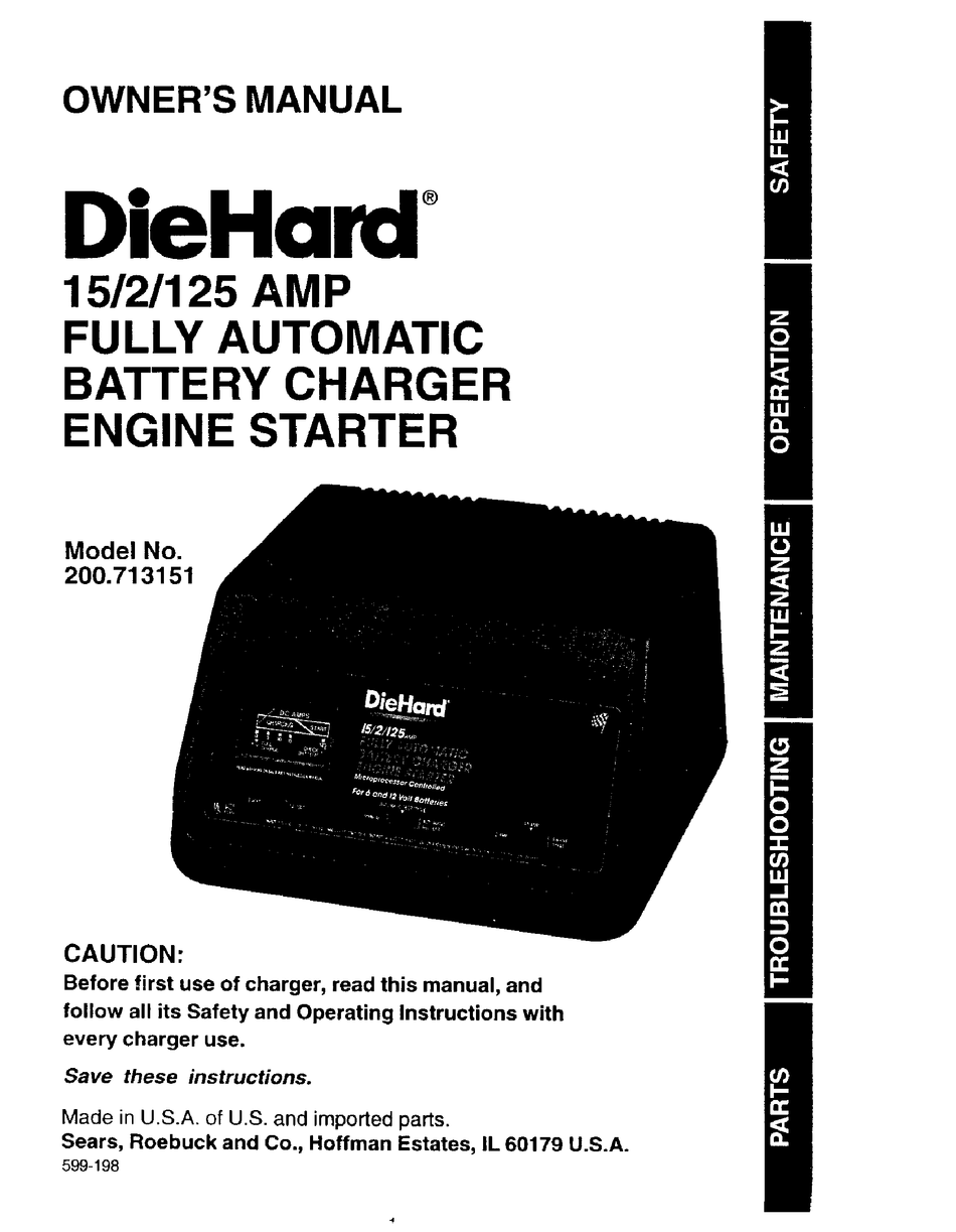 Diehard 200 713151 Owner S Manual Pdf Download Manualslib