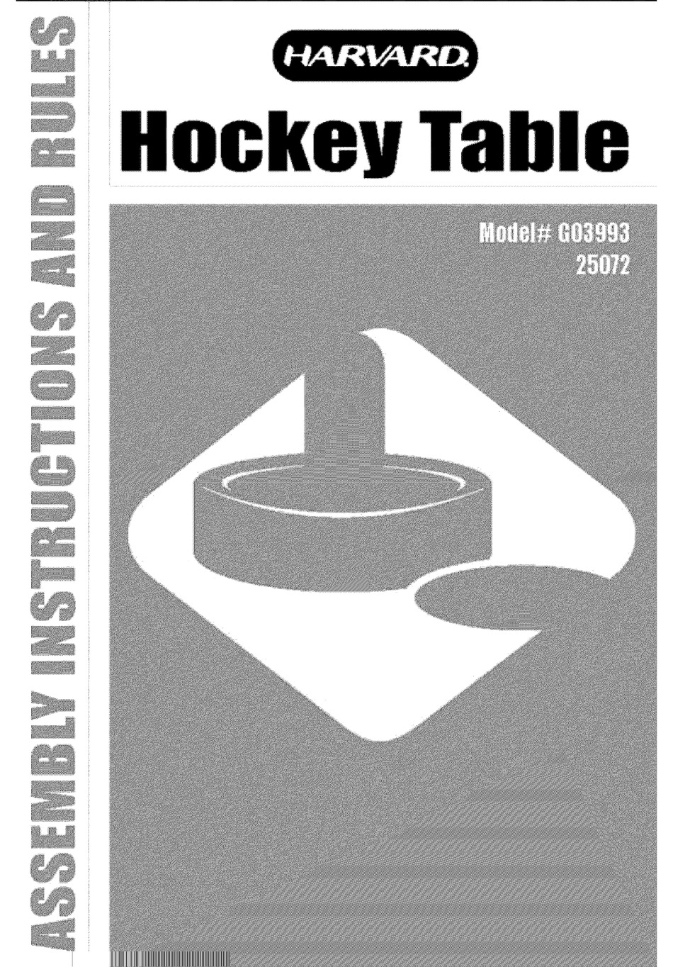 harvard air hockey table owners manual