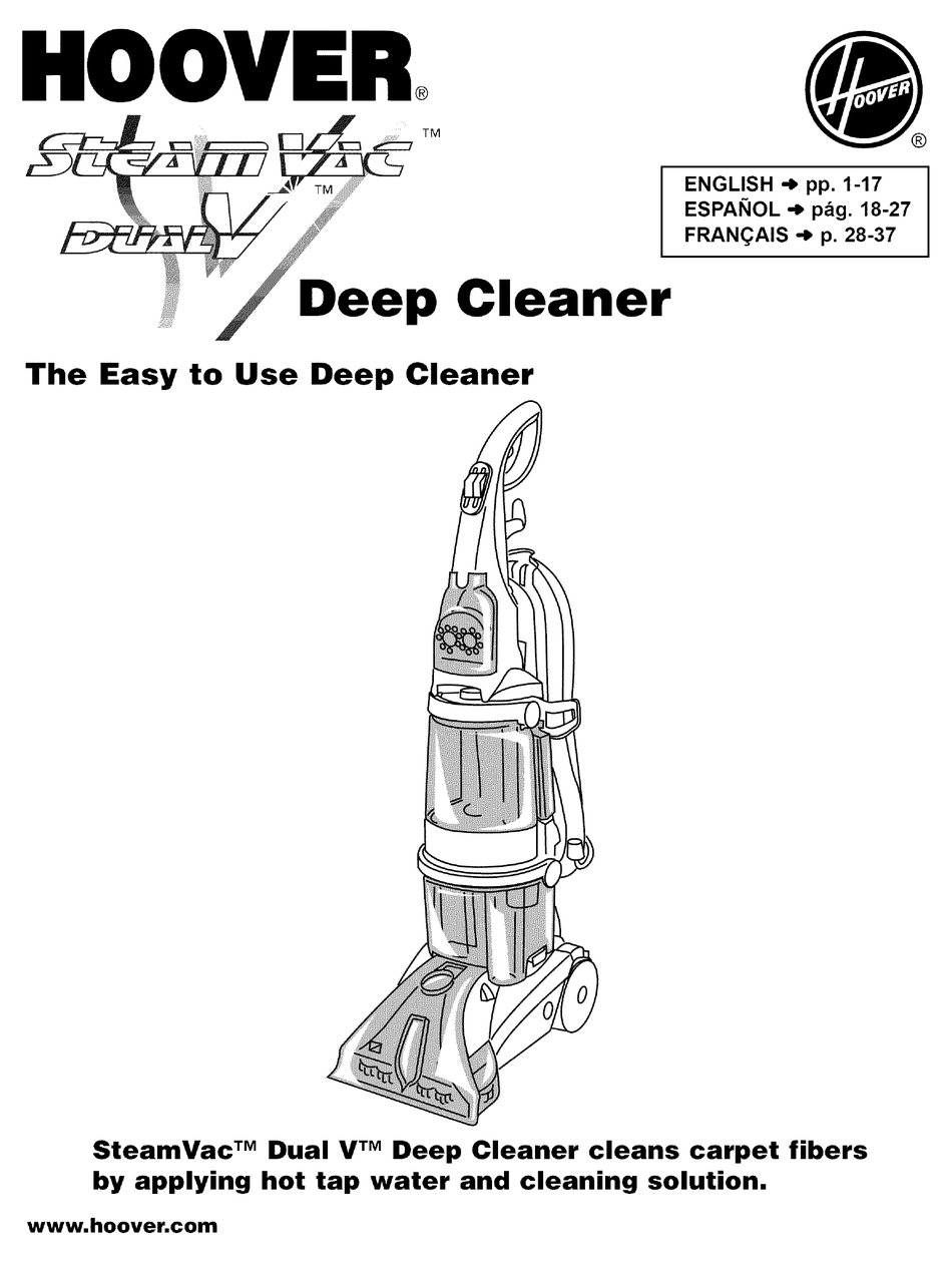 New Hoover Steam Vac Owners Manual for Models Beginning with F58 or F59 