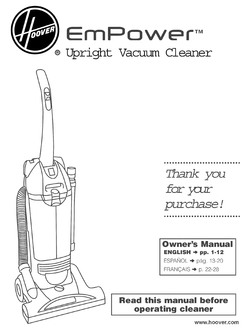 User manual Hoover Athos (English - 70 pages)