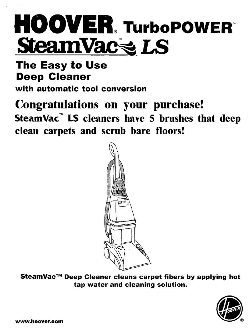 Hoover Steamvac Turbopower F5893 900 Owners Manual Pdf Download Manualslib 4094