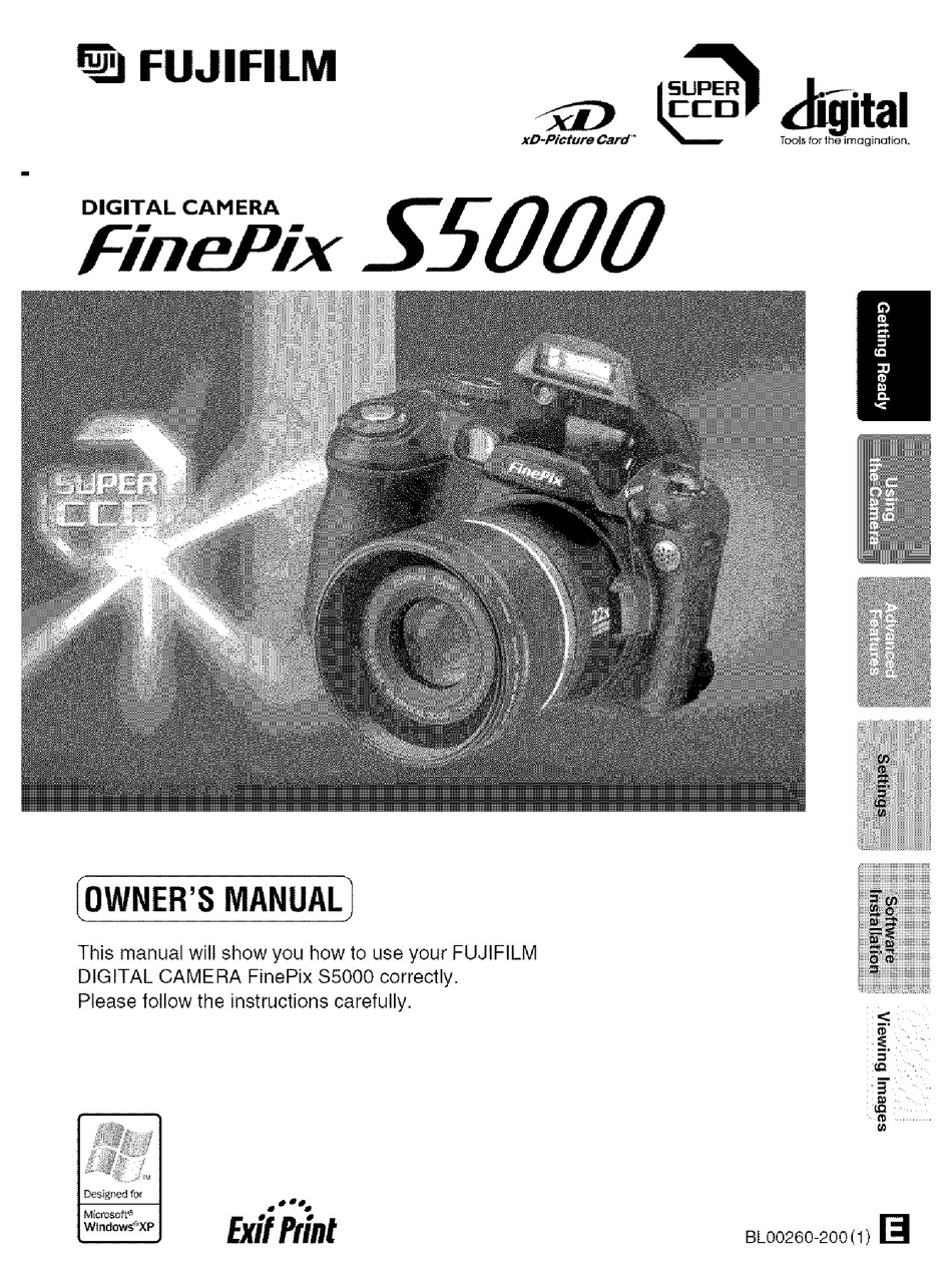 FUJIFILM FINEPIX S5000 OWNER'S MANUAL Pdf Download | ManualsLib