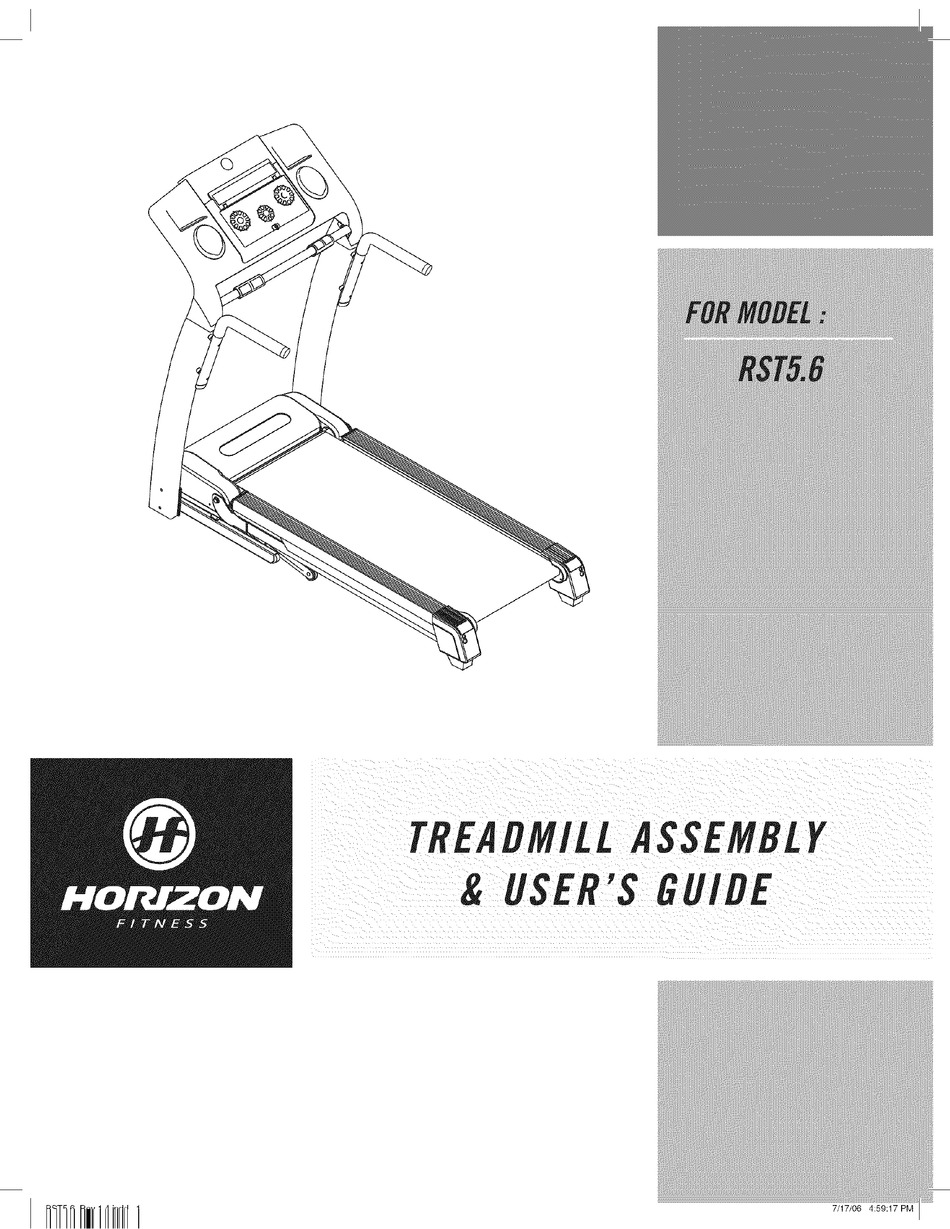 HORIZON FITNESS RST5.6 ASSEMBLY & USER'S MANUAL Pdf Download | ManualsLib