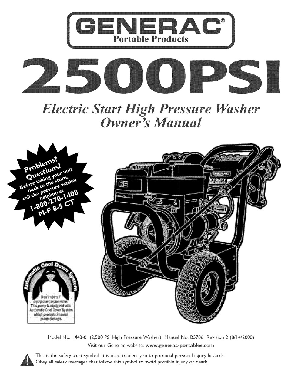 GENERAC PORTABLE PRODUCTS 1443-0 OWNER'S MANUAL Pdf Download | ManualsLib