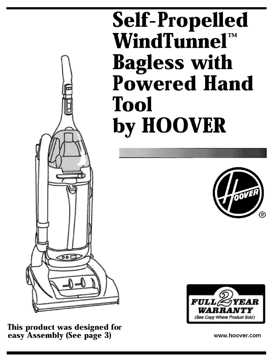 HOOVER SELFPROPELLED WINDTUNNEL OWNER'S MANUAL Pdf Download ManualsLib