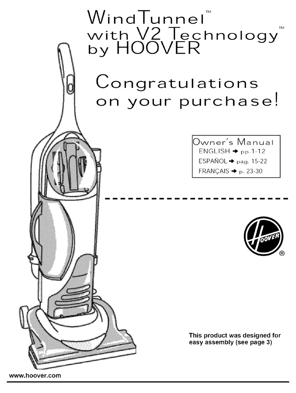 HOOVER WINDTUNNEL OWNER'S MANUAL Pdf Download | ManualsLib