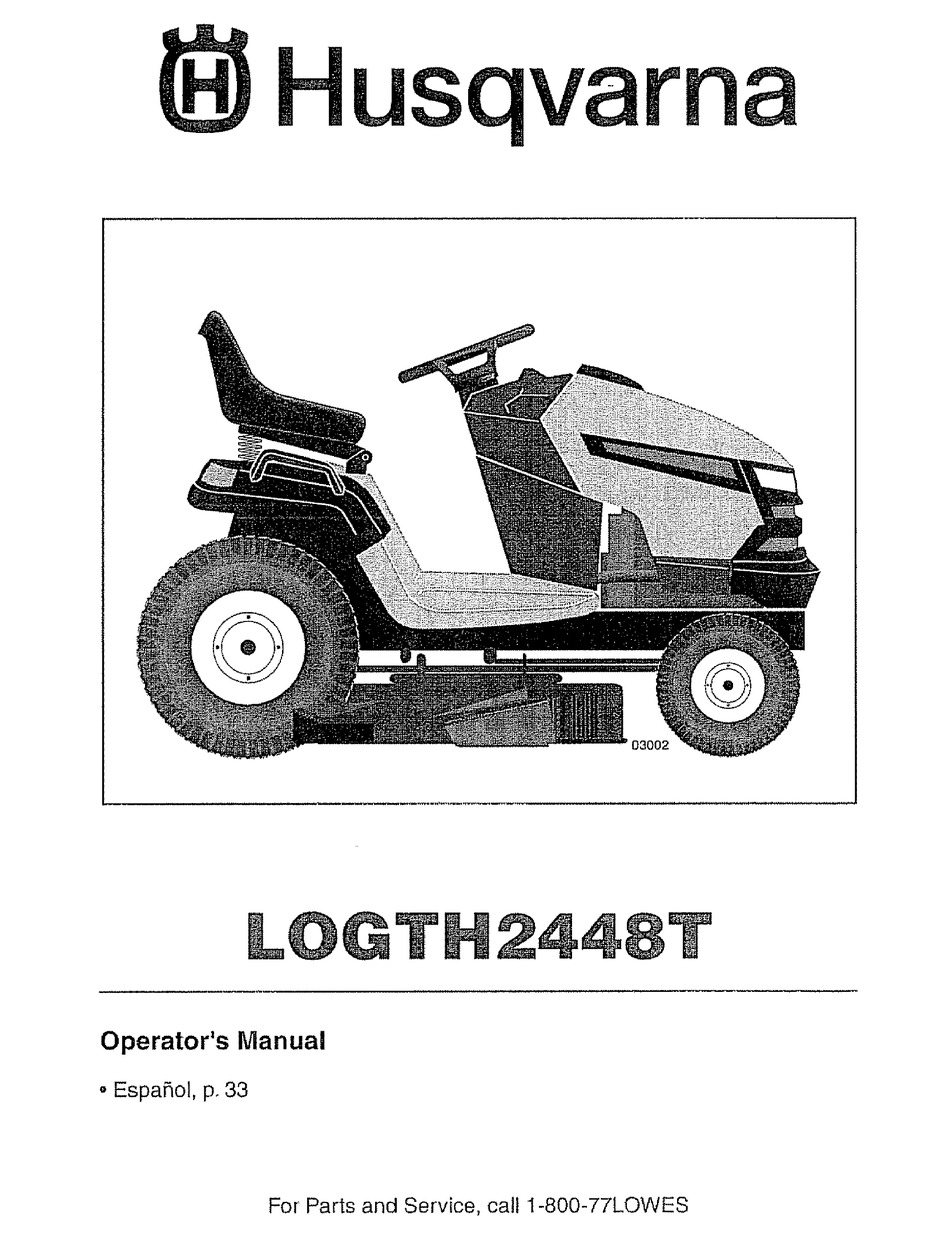 HUSQVARNA LOGTH2448T OPERATOR