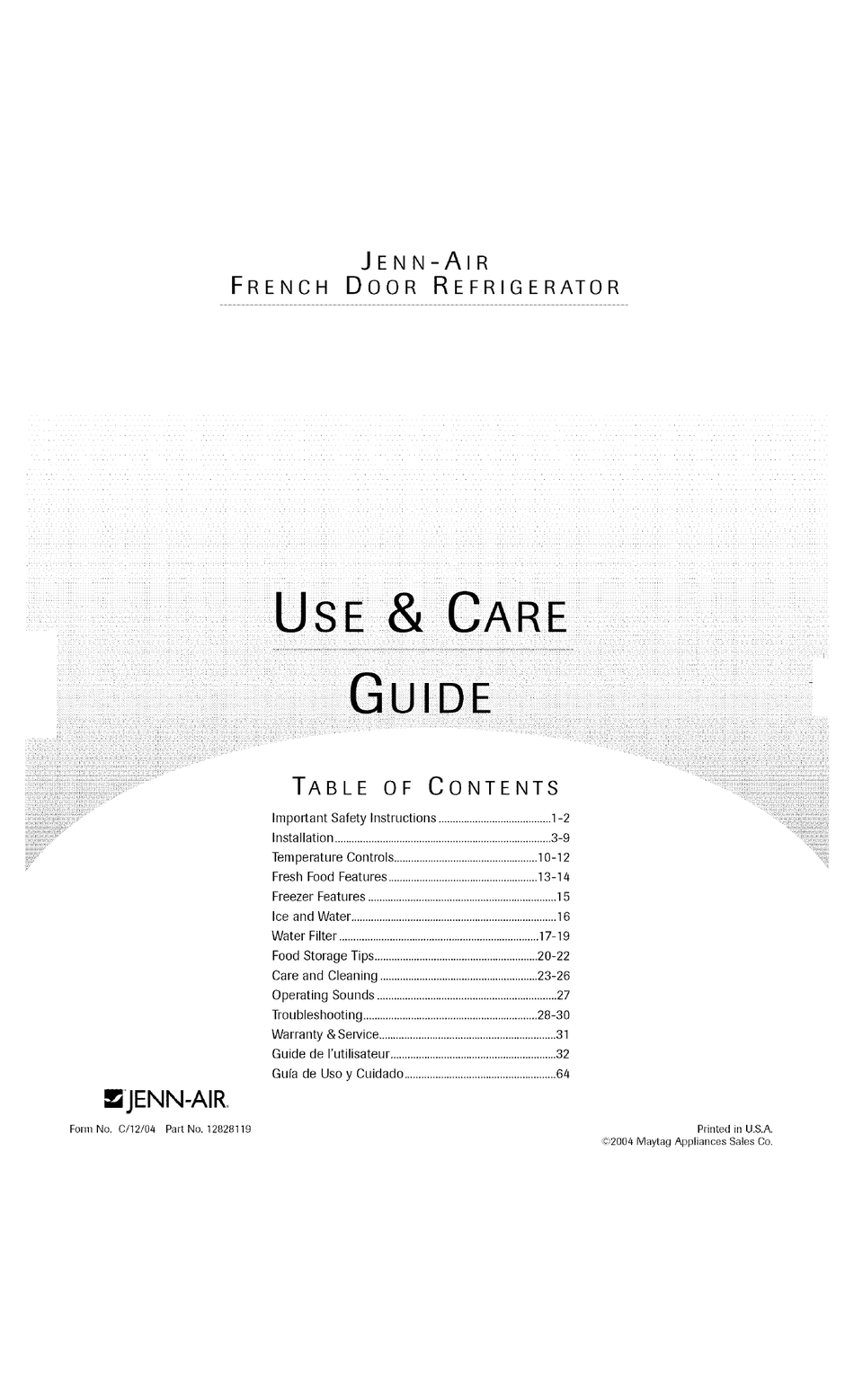 JENN-AIR JFC2089HEP USE & CARE MANUAL Pdf Download | ManualsLib