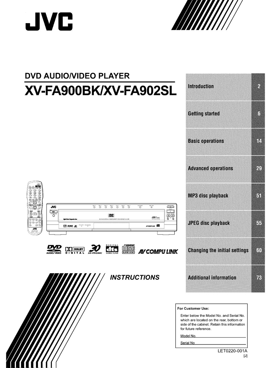 JVC XV-s300. JVC XV-n412. JVC CA-s500 user manual. JVC KV-c1007.