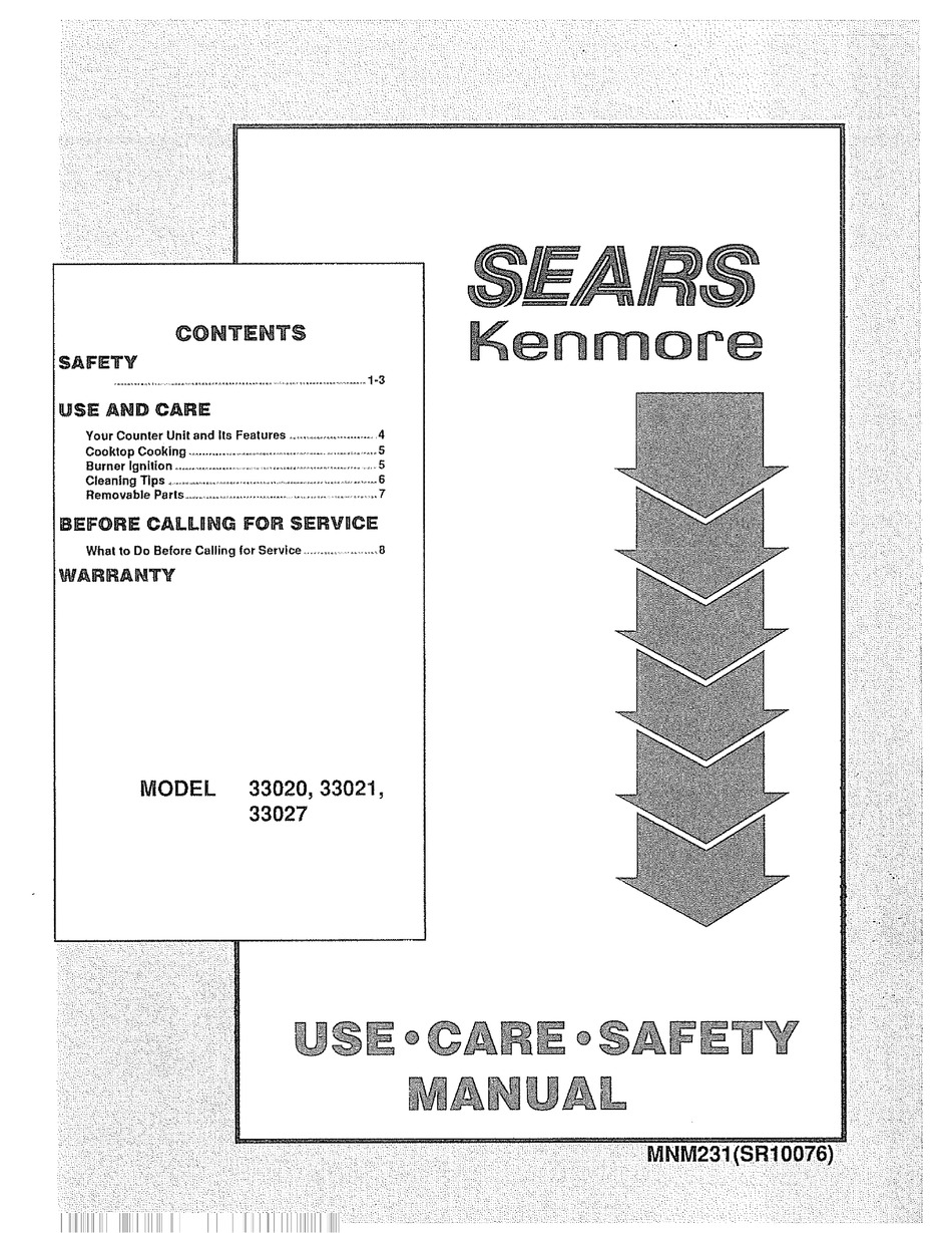 KENMORE 33010 USE, CARE, SAFETY MANUAL Pdf Download ManualsLib