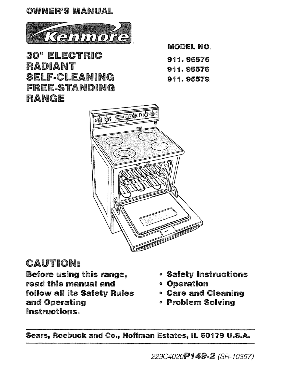 Kenmore 911 95579 Owner S Manual Pdf Download Manualslib