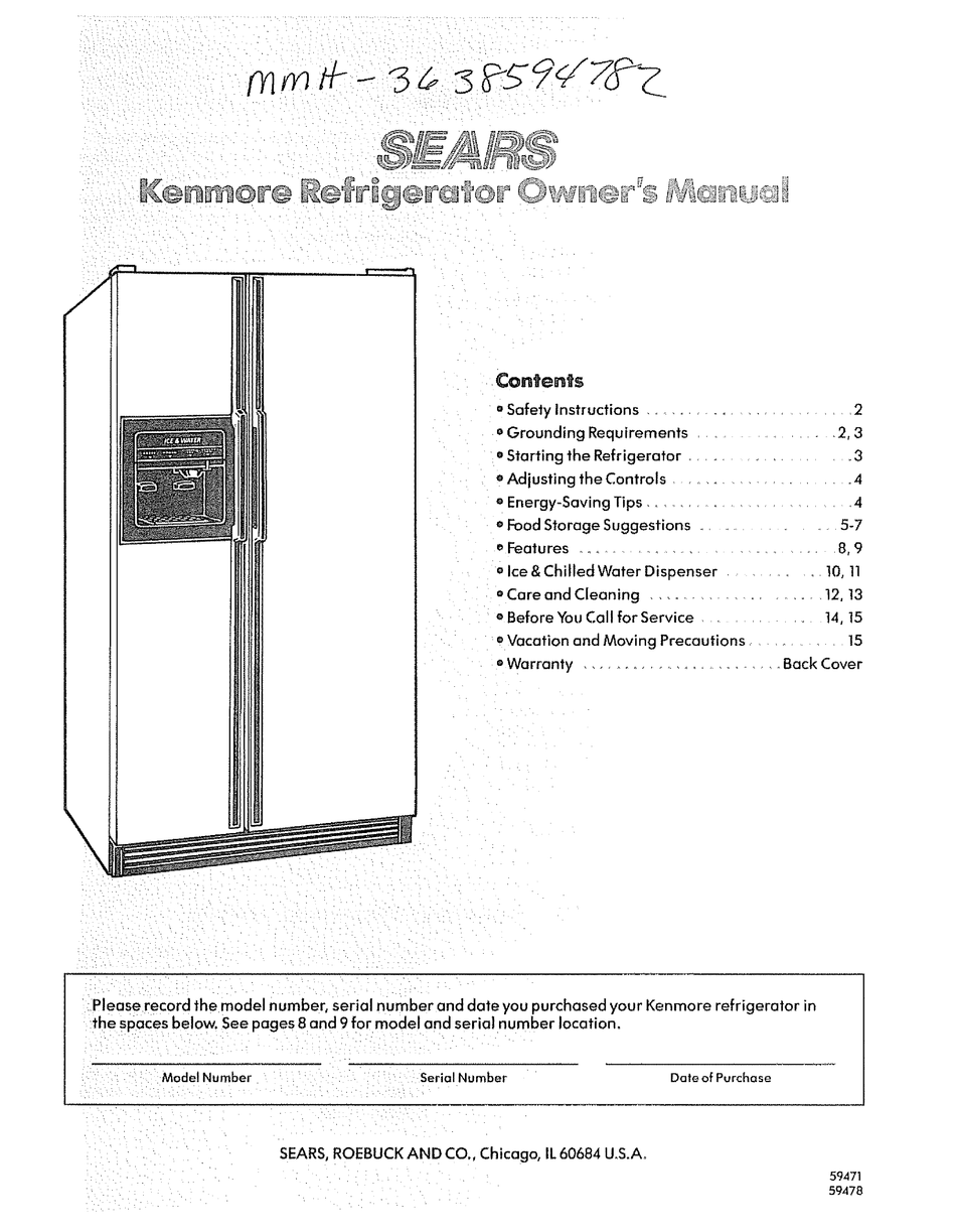 KENMORE 3638594782 OWNER'S MANUAL Pdf Download | ManualsLib