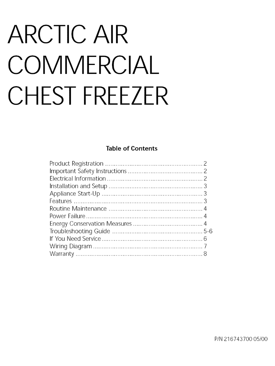 arctic air commercial freezer not freezing