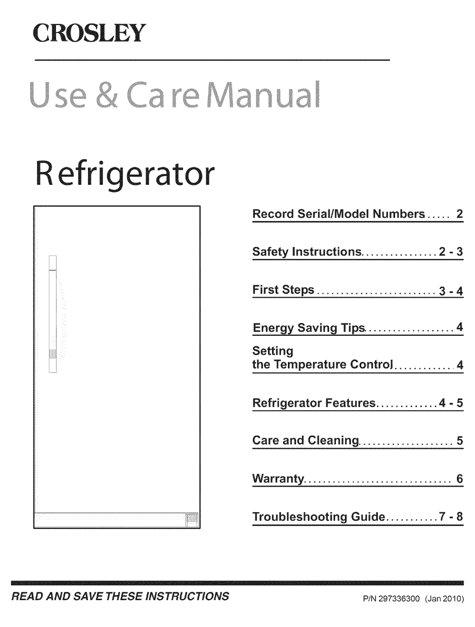 44++ Crosley refrigerator owners manual info