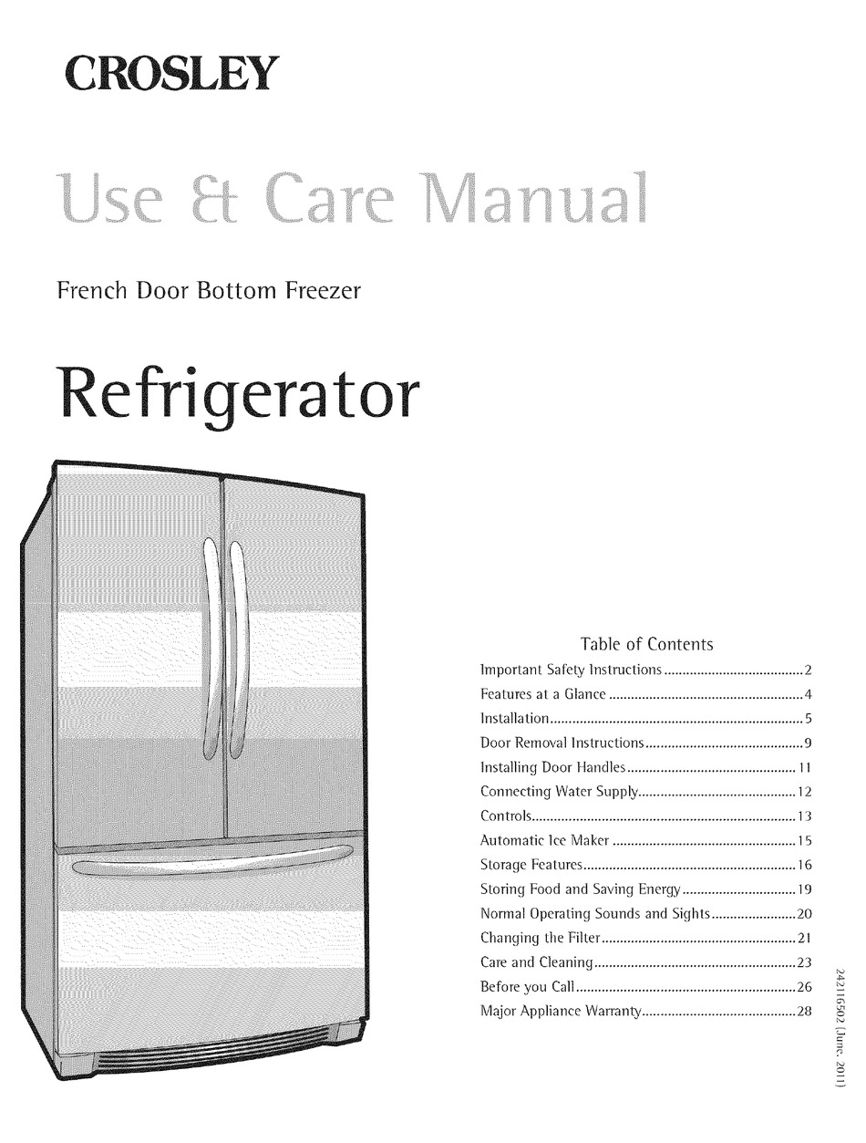 CROSLEY CFD28SDS6 USE & CARE MANUAL Pdf Download | ManualsLib