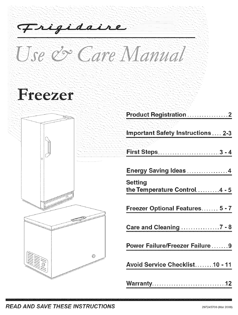 FRIGIDAIRE GLFH17F8HBD USE & CARE MANUAL Pdf Download | ManualsLib