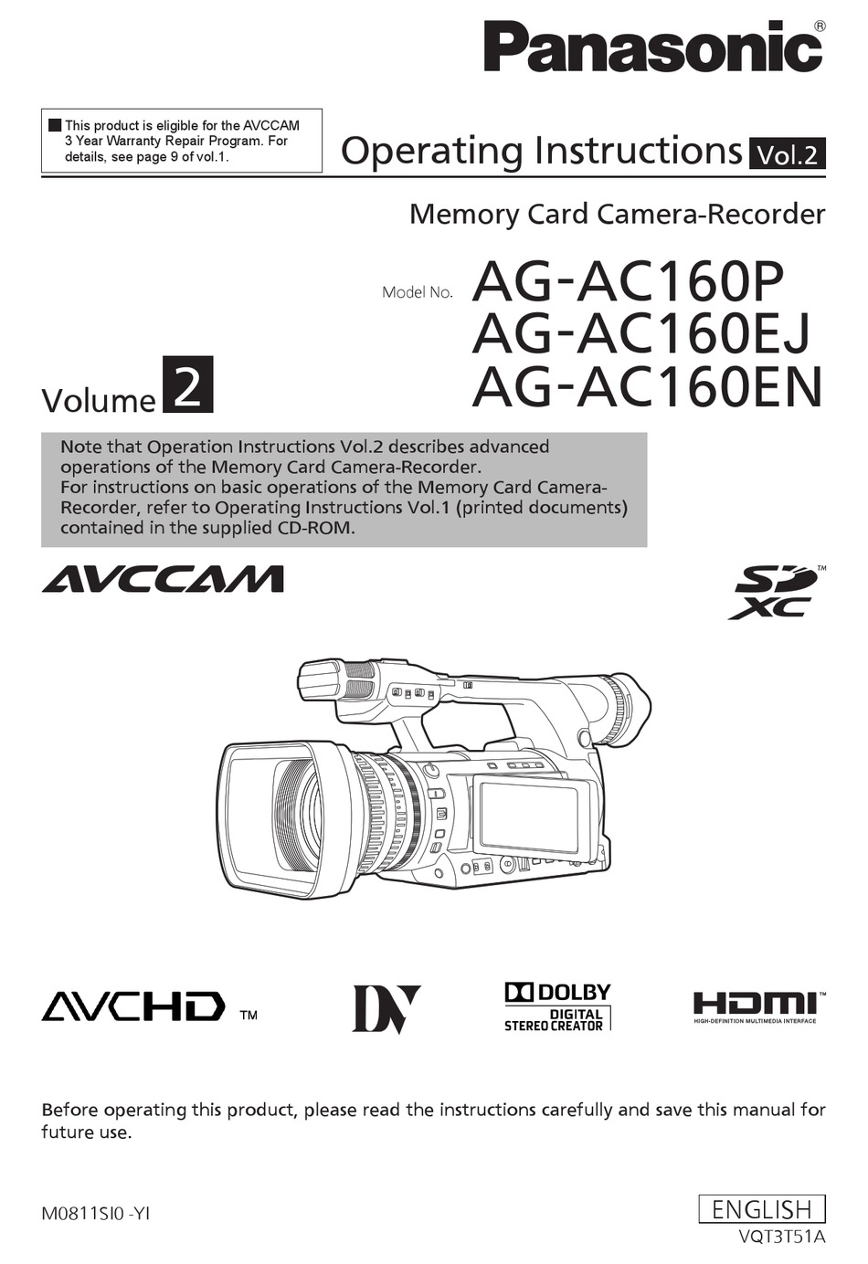 panasonic avccam manual