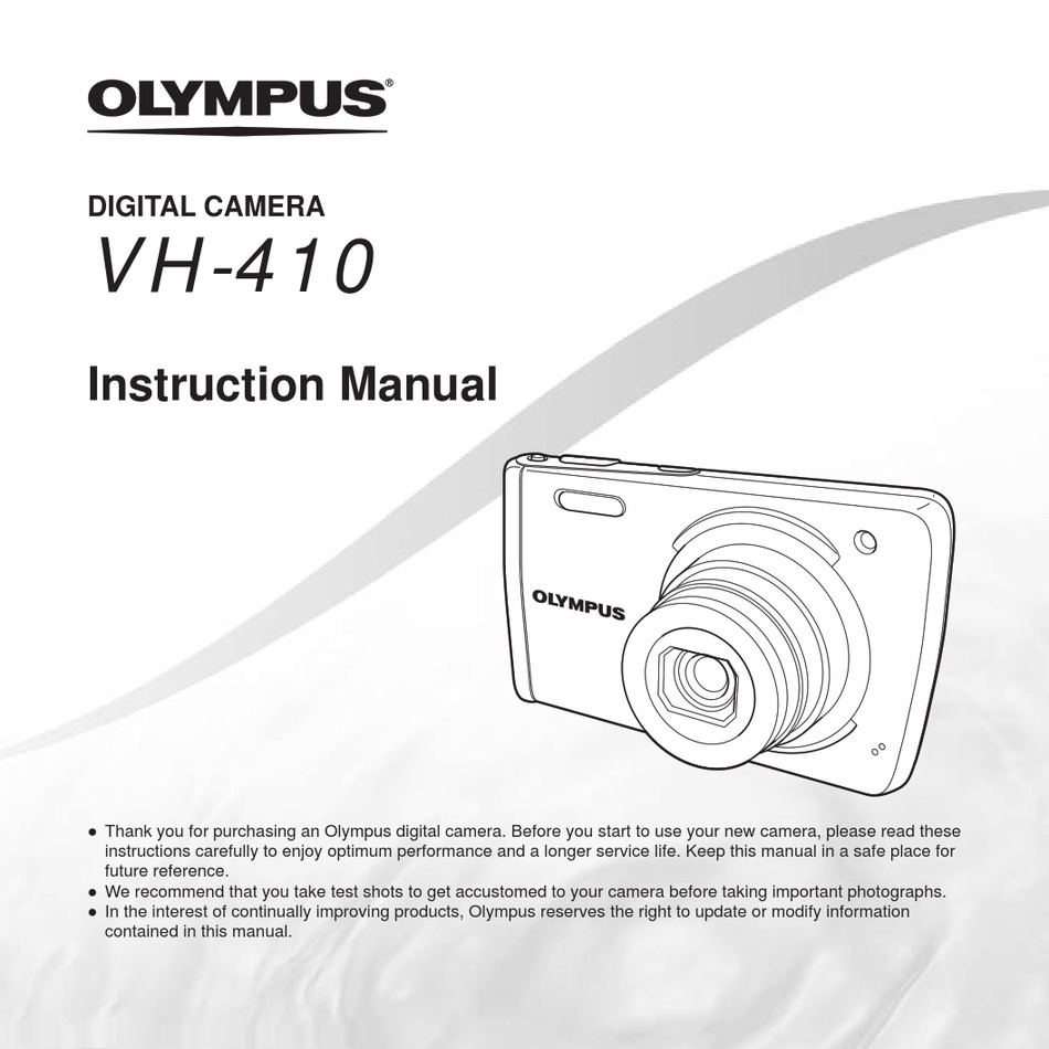 OLYMPUS VH410 INSTRUCTION MANUAL Pdf Download ManualsLib