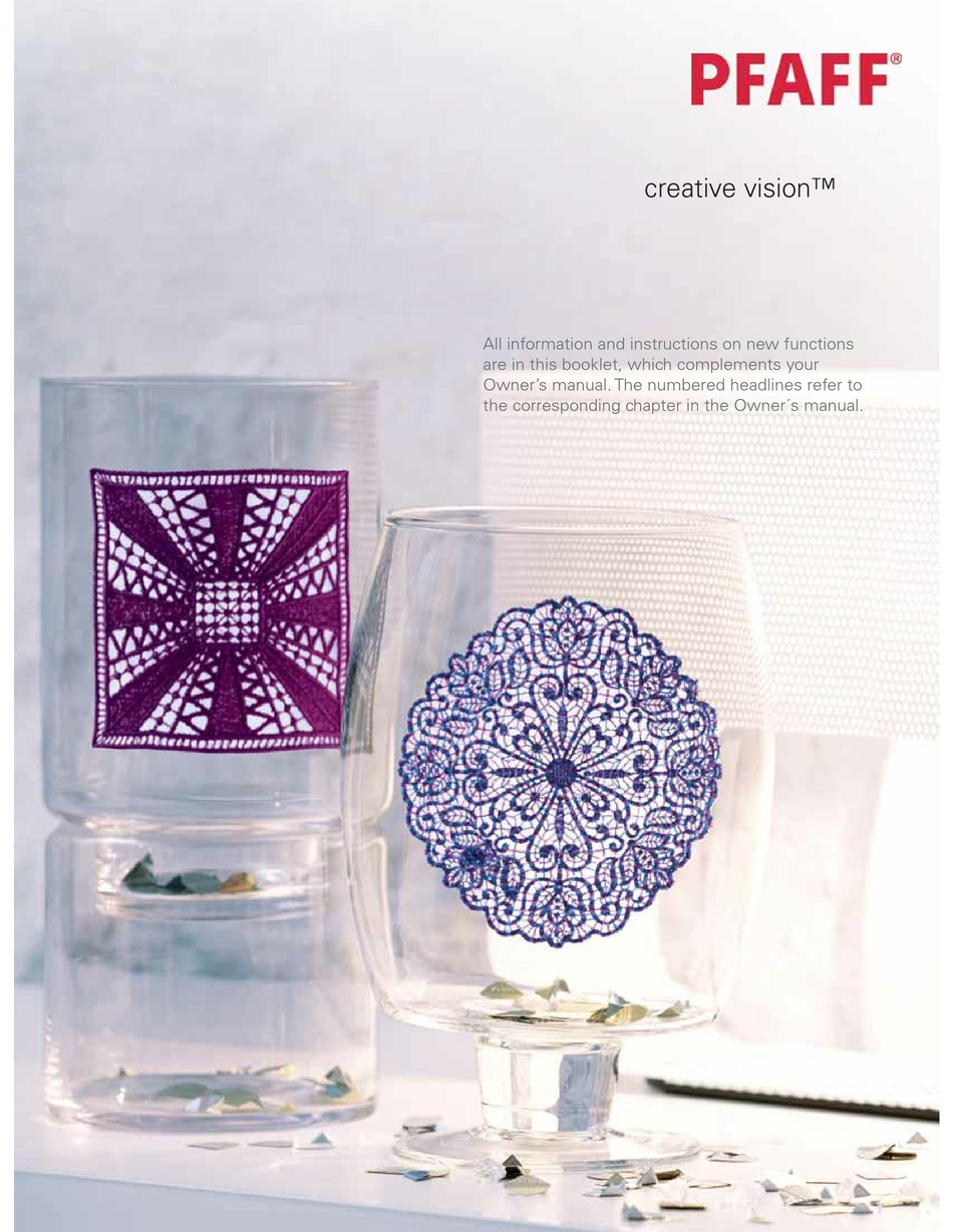 PFAFF CREATIVE VISION OWNER'S MANUAL Pdf Download ManualsLib