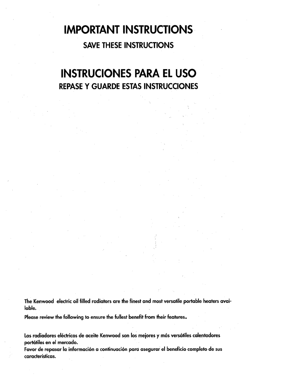KENWOOD 6708EP IMPORTANT INSTRUCTIONS MANUAL Pdf Download | ManualsLib