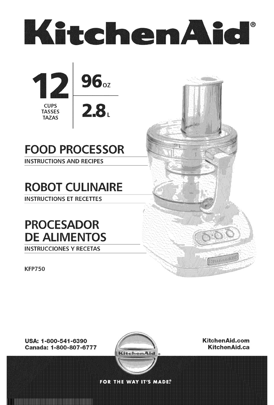 KITCHENAID KFP750 INSTRUCTIONS AND RECIPES MANUAL Pdf Download ManualsLib
