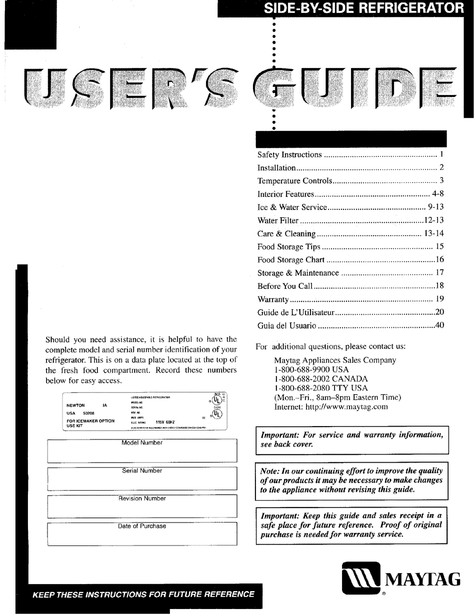 MAYTAG MSD2554ARW USER MANUAL Pdf Download | ManualsLib