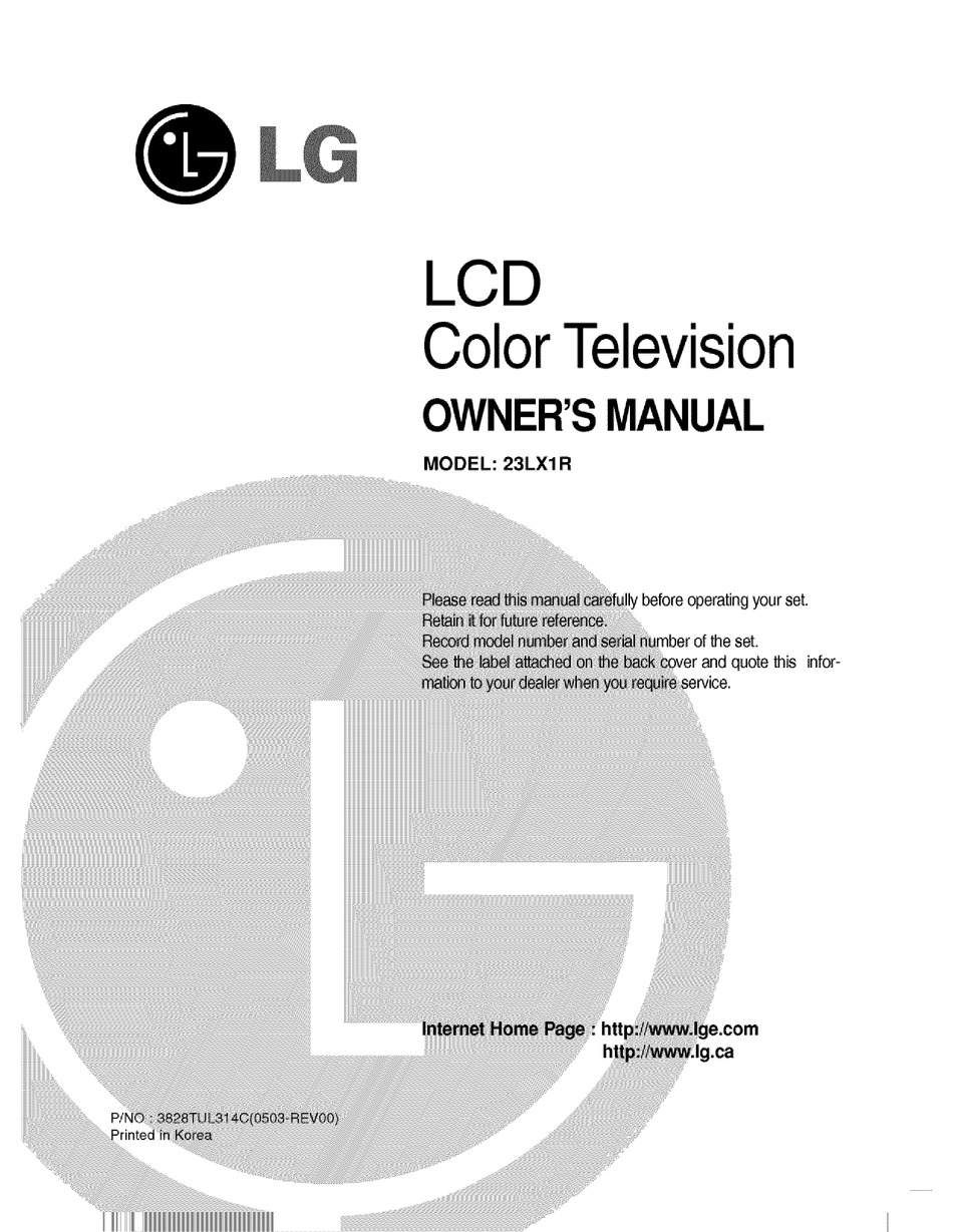 LG 23LX1R OWNER'S MANUAL Pdf Download | ManualsLib