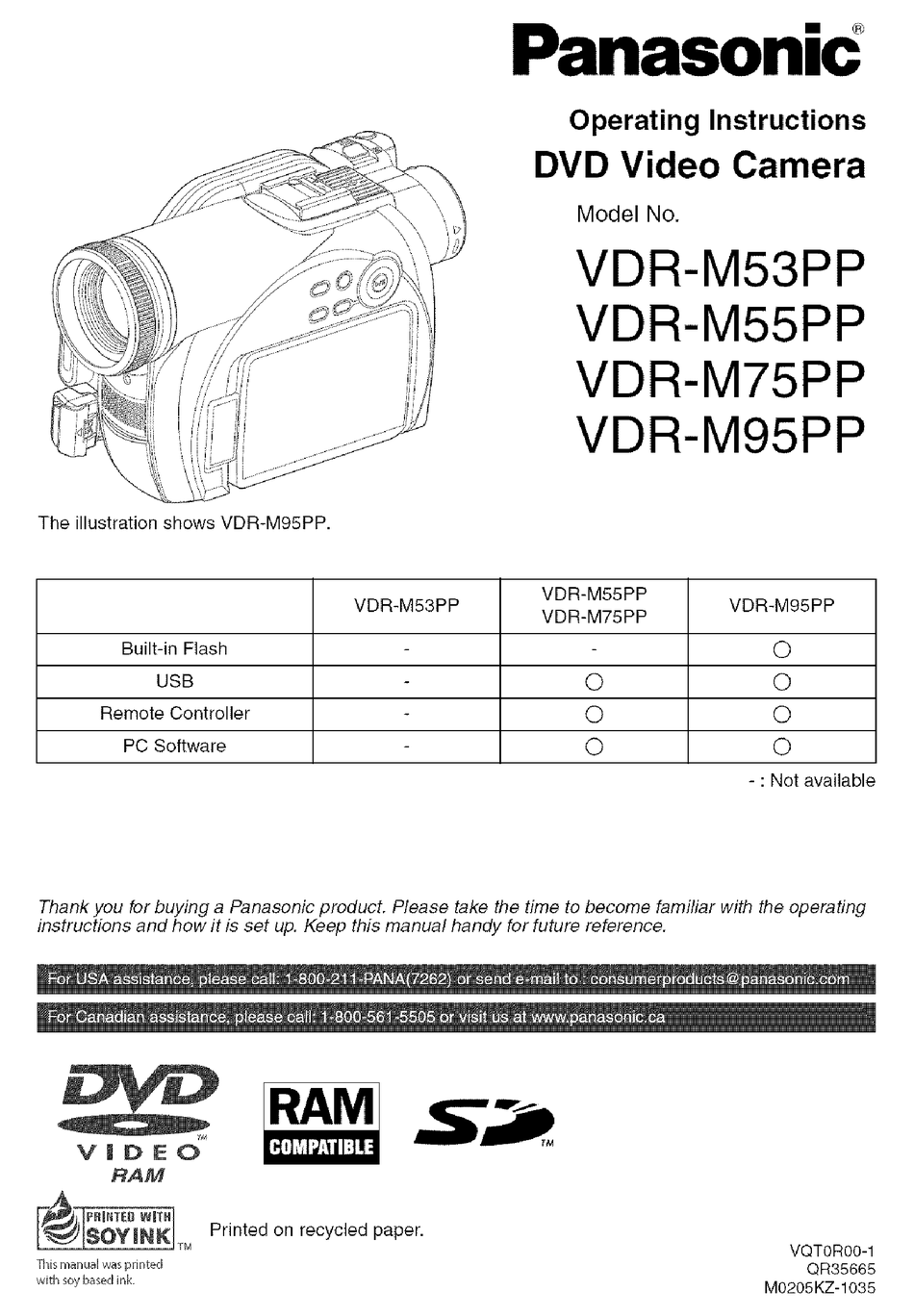 VDR-M53PP VDR-M50PP VDR-M55PP Camcorder Battery Charger for Panasonic VDR-M30PP