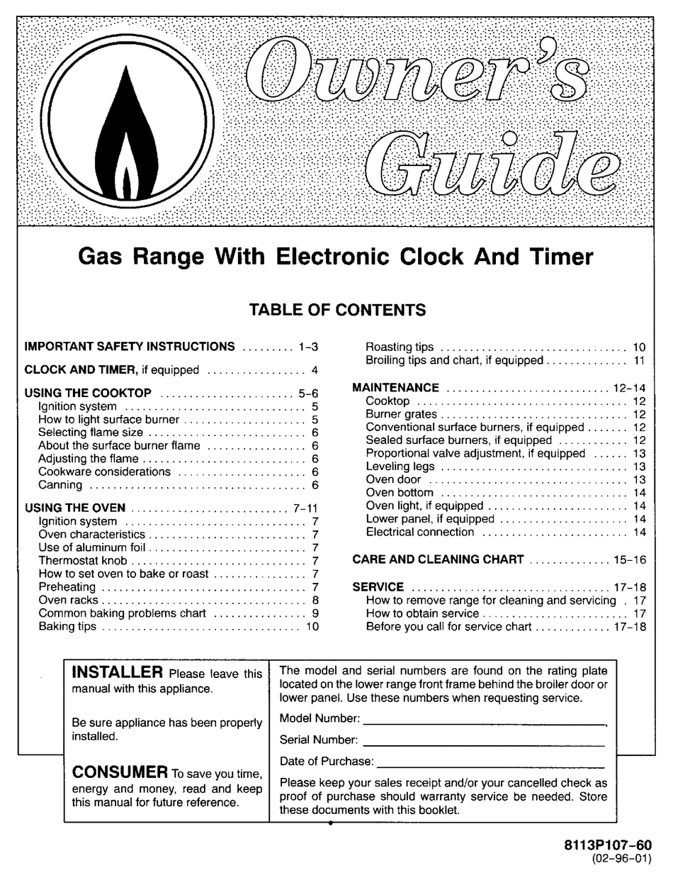 MAYTAG MGR4450BDW OWNER'S MANUAL Pdf Download ManualsLib
