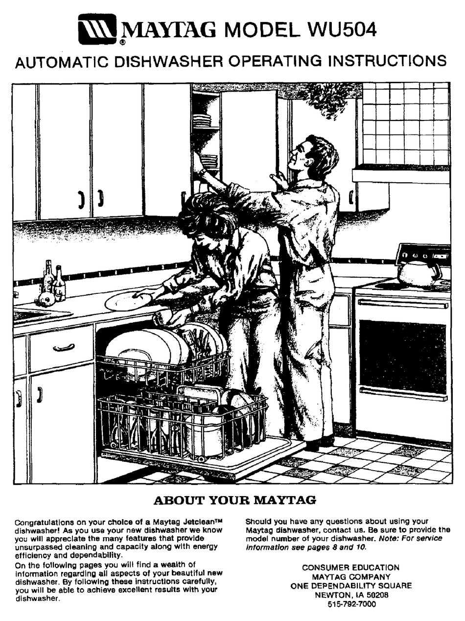 Maytag dishwasher operating sales instructions