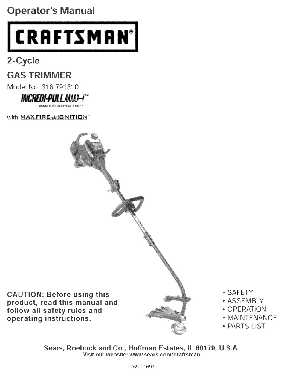 Craftsman p2 trimmer pull best sale cord replacement