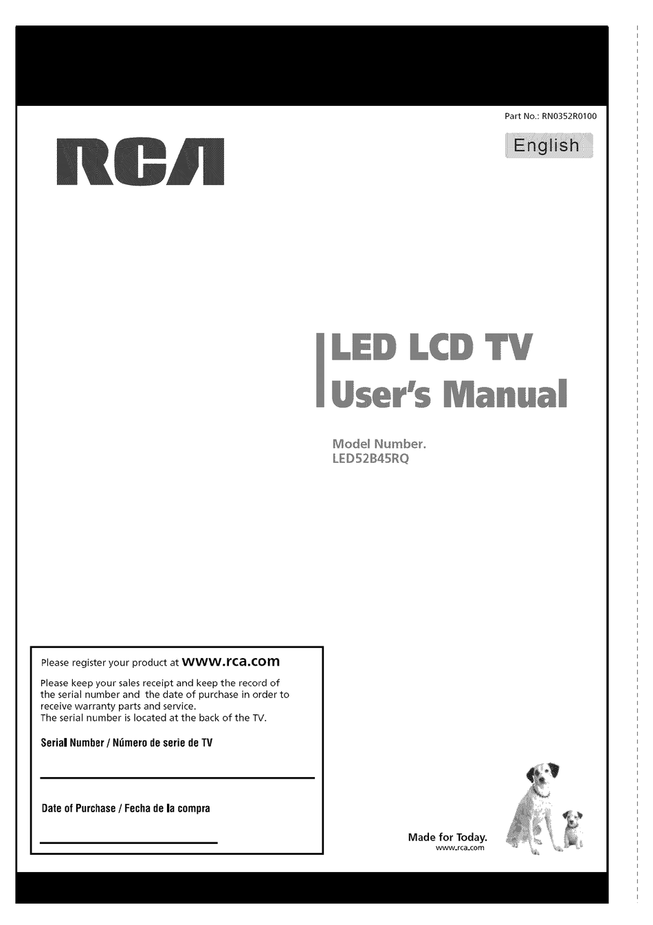 RCA LED52B45RQ USER MANUAL Pdf Download | ManualsLib