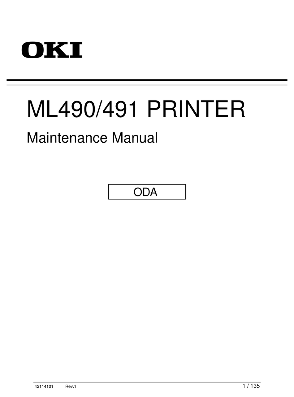 Oki Ml Maintenance Manual Pdf Download Manualslib