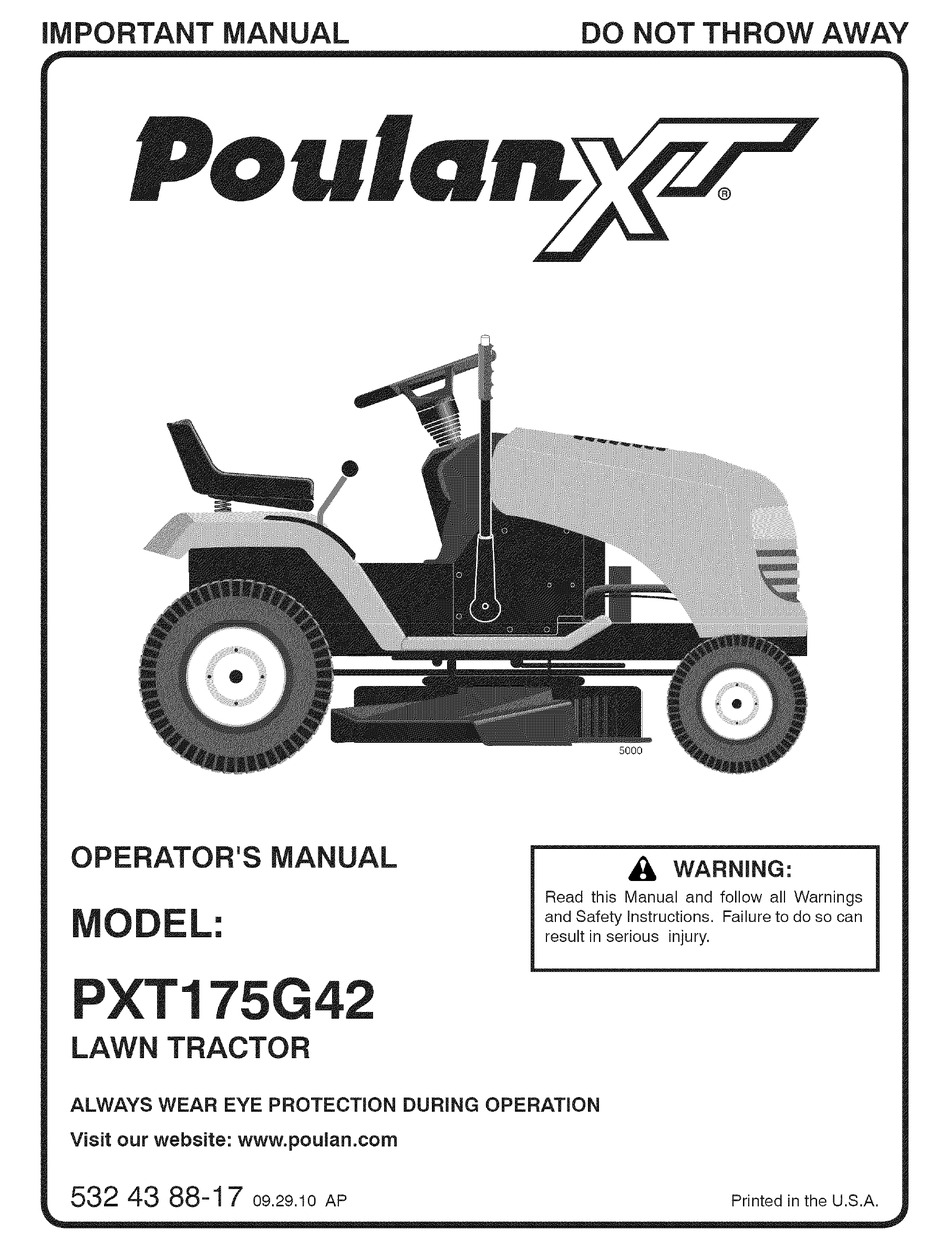 Poulan pro lawn mower oil online capacity