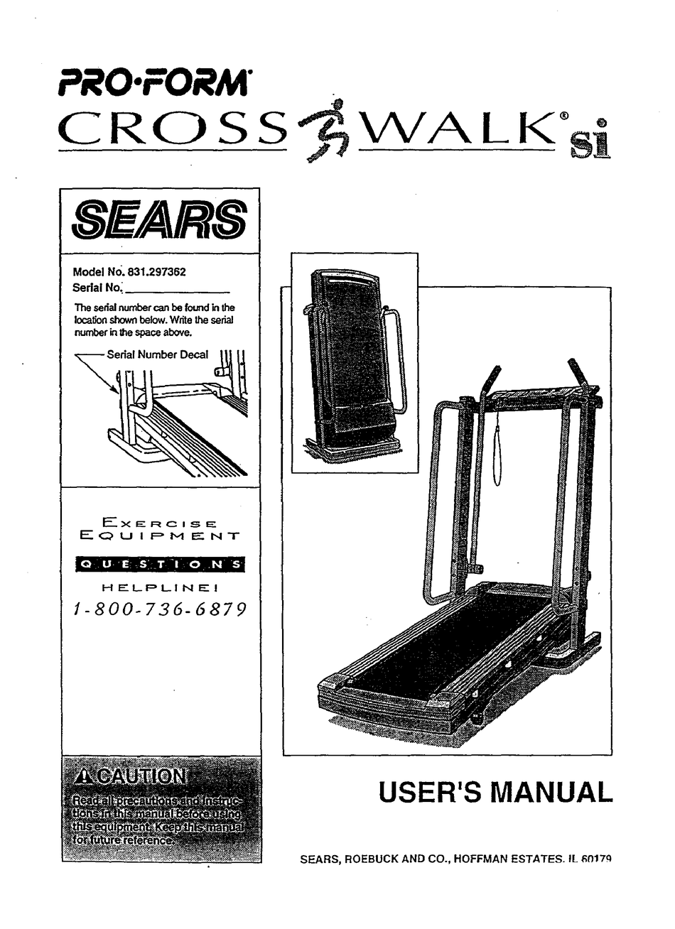 PROFORM CROSSWALK SI USER MANUAL Pdf Download | ManualsLib